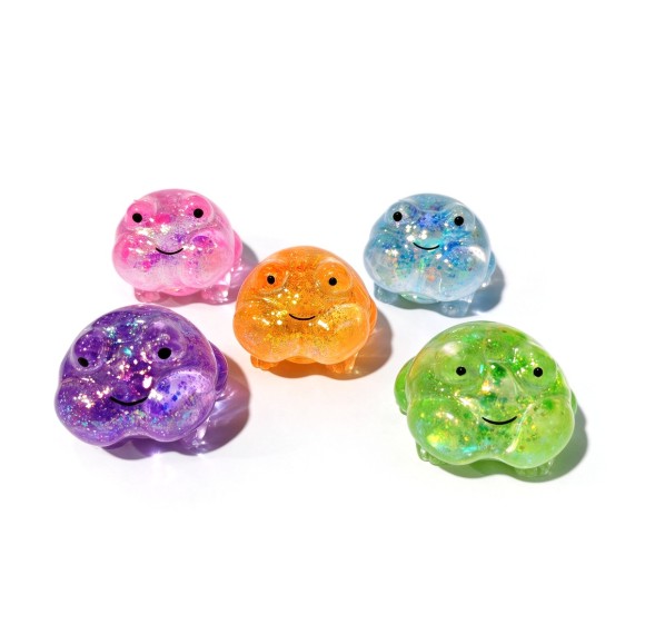 Glitter TPR Frog Squishy, Maltose Slow-Rise Squeeze Fidget Toys
