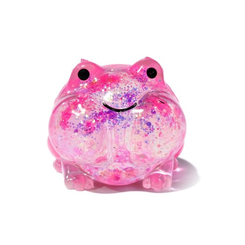 Glitter TPR Frog Squishy, Maltose Slow-Rise Squeeze Fidget Toys