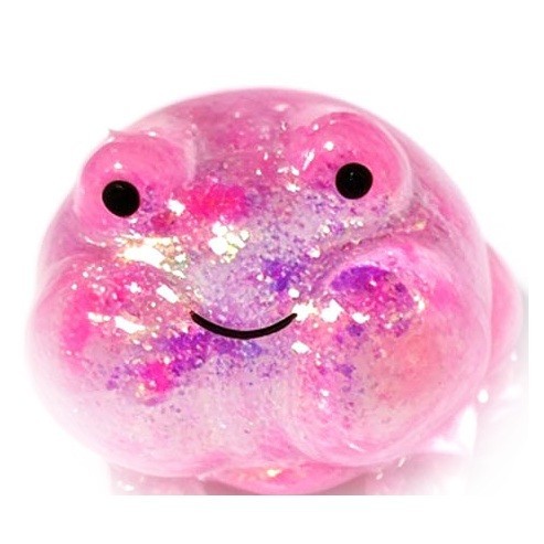 Pink glitter frog squishy
