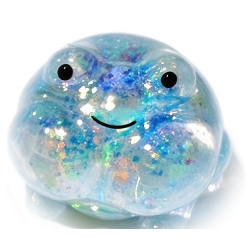 Blue glitter frog squishy