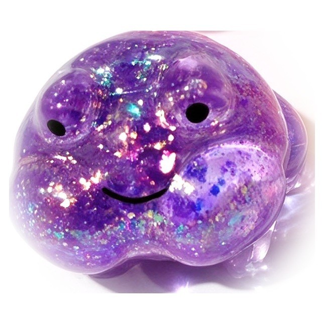 Purple glitter frog squishy