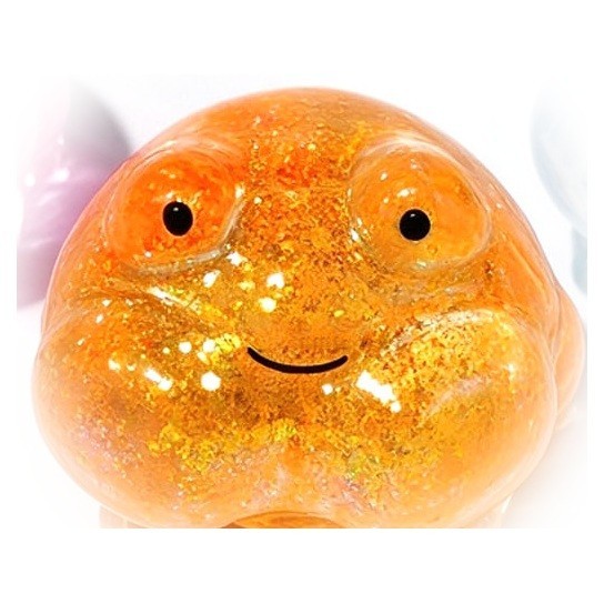 Orange glitter frog squishy