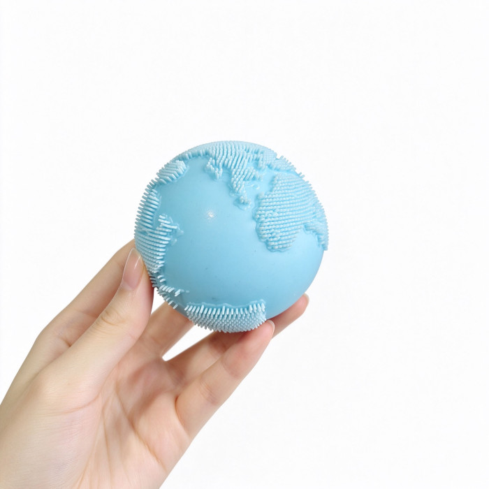 TPR Earth Squishy Toy, Textured Globe Squeeze Ball