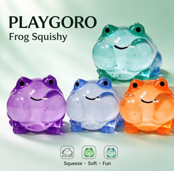 PLAYGORO Maltose Frog Squishy - 4-Color Set