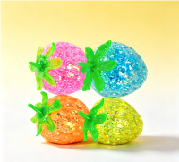 Glitter Strawberry Squishy Toy |Stress  ball toys|stress relief toys