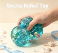 Ocean Glitter Clear Apple Squishy |Stress  ball toys|stress relief toys
