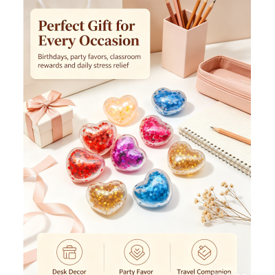 Heart Sequins Fidget Squeeze Toy|Stress  ball toys|stress relief toys