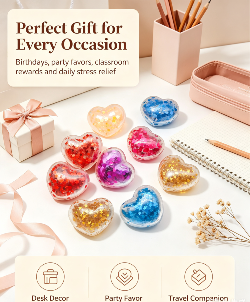 Heart Sequins Fidget Squeeze Toy|Stress ball toys|stress relief toys