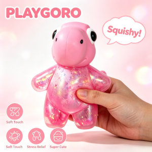 TPR Maltose Dinosaur Fidget Toy Set, Glitter Squeeze Toys for Rewards