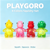 TPR Maltose Dinosaur Fidget Toy Set, Glitter Squeeze Toys for Rewards