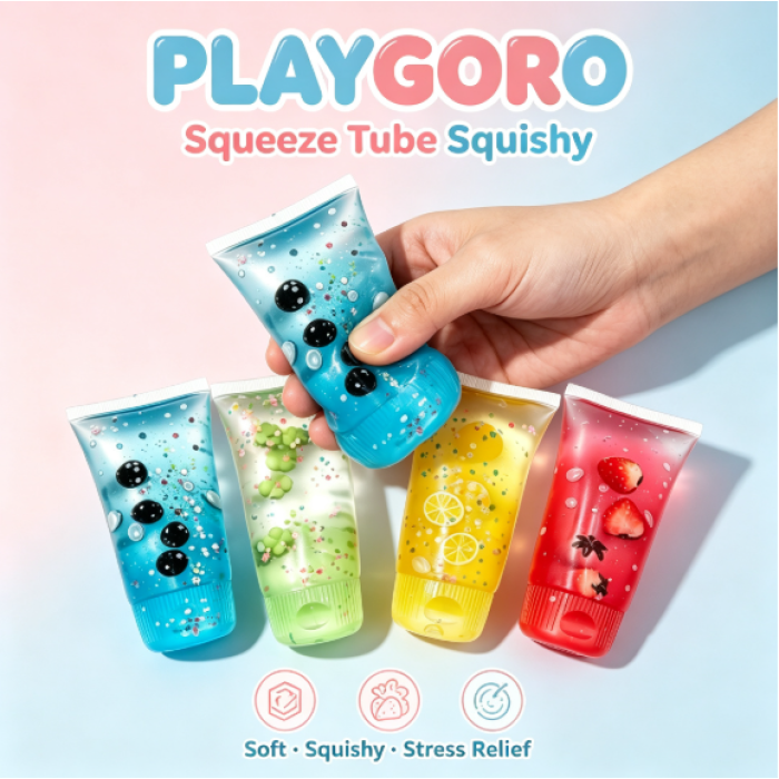 Kids Fruit Toothpaste Squishy Toys, 4 Pack Maltose Fluid Stress Toys