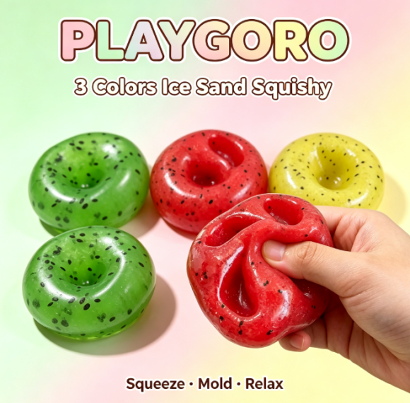 Kids Donut Slime Squishy Toys, 3 Pack Vaseline Filling Stress Toys