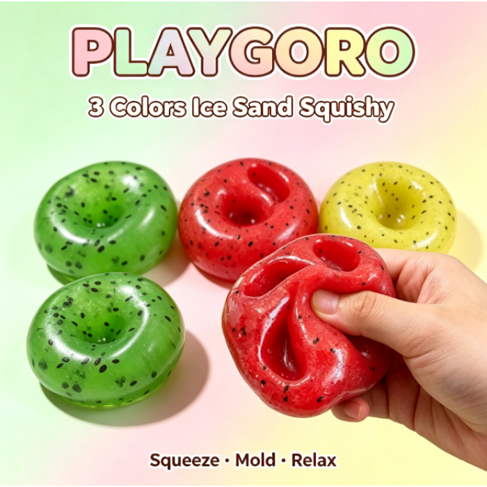 Kids Donut Slime Squishy Toys, 3 Pack Vaseline Filling Stress Toys
