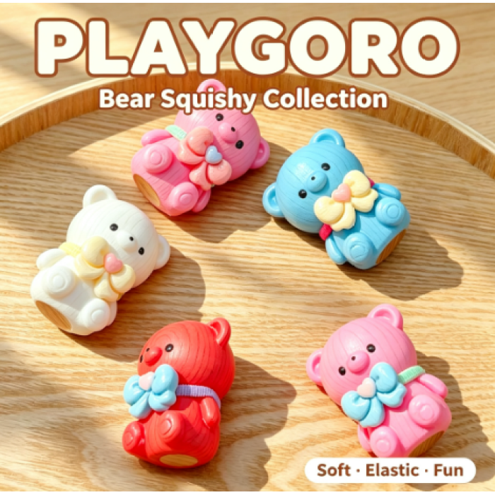 Bow Bear Flour Squishy, Cute Stress Relief Fidget Toy