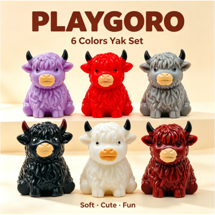Yak Maltose Squishy, Cute Highland Cow Stress Relief Fidget Toys