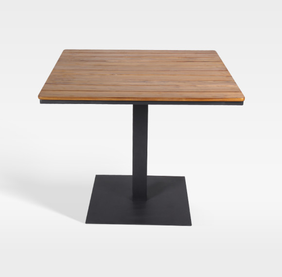 Teak Slatted Table Top Hotel Outdoor Coffee Table For Hospitality Venues