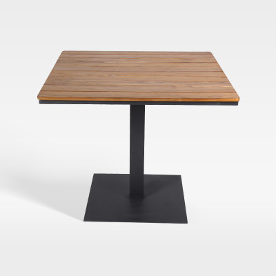 Teak Slatted Table Top Hotel Outdoor Coffee Table For Hospitality Venues