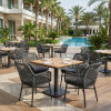 Teak Slatted Table Top Hotel Outdoor Coffee Table For Hospitality Venues
