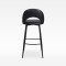 Faux Leather Bar Chair With Curved Open Backrest For Hotel Lobby Bar Restaurant