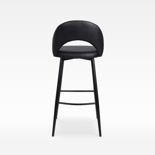 Faux Leather Bar Chair With Curved Open Backrest For Hotel Lobby Bar Restaurant