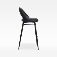 Faux Leather Bar Chair With Curved Open Backrest For Hotel Lobby Bar Restaurant