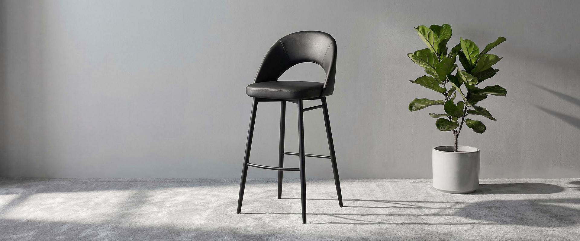 Faux Leather Bar Chair