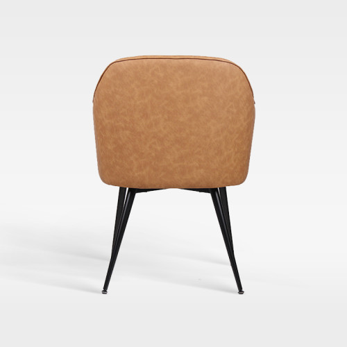 Luxury PU Leather Armchair With Sturdy Metal Frame For Hotel Dining Areas