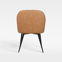 Luxury PU Leather Armchair With Sturdy Metal Frame For Hotel Dining Areas