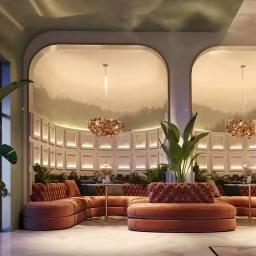 High-End Hotel Furniture Customizable Curved Booth Seating