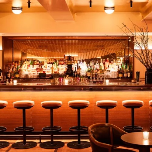 Modern Swivel Bar Stool With Footrest For Hotel Lobby & Bar Areas