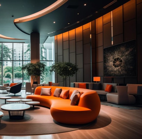 Customizable Curved Art Sofa For Hotel & Hospitality Interior Design