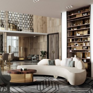 Customizable Curved Art Sofa For Hotel & Hospitality Interior Design