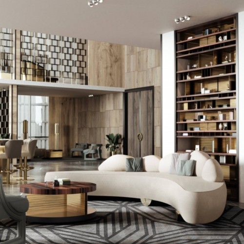 Customizable Curved Art Sofa For Hotel & Hospitality Interior Design