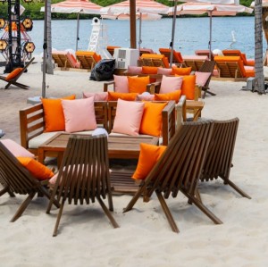 Outdoor Leisure Chair With Teak Frame For Hotel Patio & Balcony