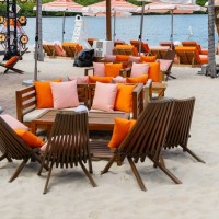 Outdoor Leisure Chair With Teak Frame For Hotel Patio & Balcony