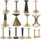 Minimalist Powder-Coated Table Base with Gold Accent for Hotel Tables