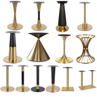 Minimalist Powder-Coated Table Base With Gold Accent For Hotel Tables
