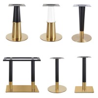 Minimalist Powder-Coated Table Base With Gold Accent For Hotel Tables