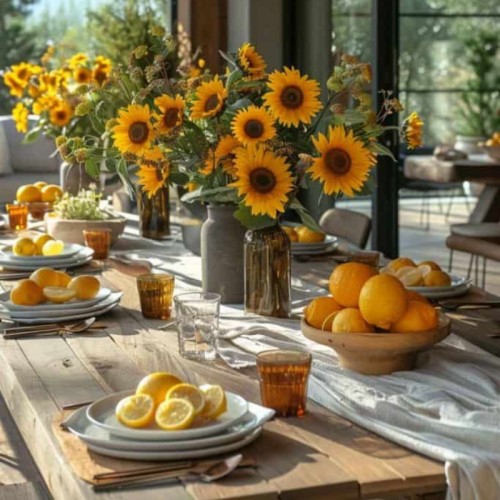 Bohemian Peach & Blush Floral Table Decor With Terracotta Vases For Hotel Tables
