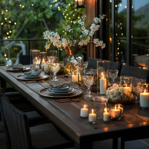 Bohemian Peach & Blush Floral Table Decor With Terracotta Vases For Hotel Tables