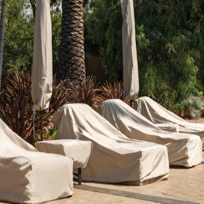 Custom Logo Outdoor Furniture Cover With Branded Fabric For Hotel Event & Banquet Spaces