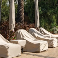 Custom Logo Outdoor Furniture Cover With Branded Fabric For Hotel Event & Banquet Spaces
