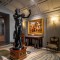 Antique-Inspired Classical Bust Sculpture with Weathered Stone Finish for Hotel Hallways