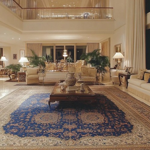 Vintage-Inspired Persian Rug For Modern Hotel Room & Lounge Lobbies Areas