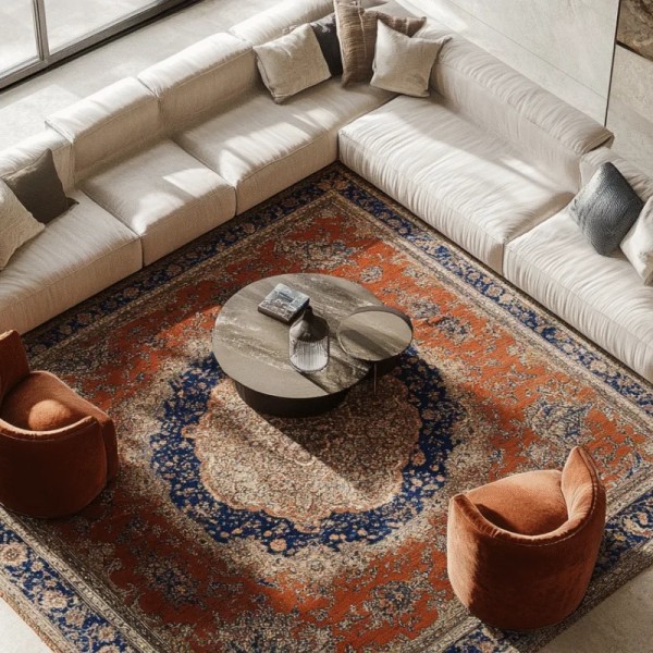 Vintage-Inspired Persian Rug For Modern Hotel Room & Lounge Lobbies Areas