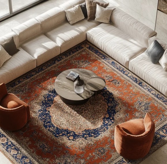 Vintage-Inspired Persian Rug For Modern Hotel Room & Lounge Lobbies Areas