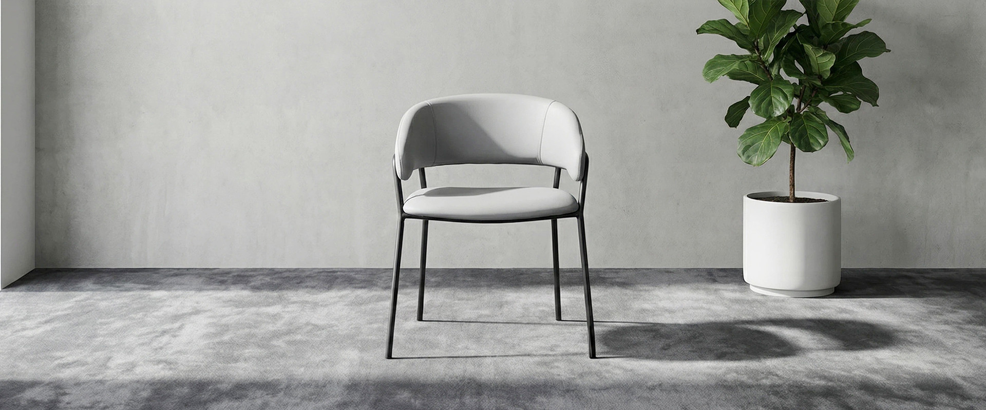 Curved Backrest Faux Leather Upholstered Chair