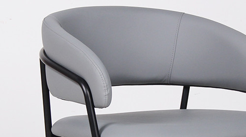 Curved Backrest Faux Leather Upholstered Chair