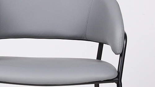 Curved Backrest Faux Leather Upholstered Chair