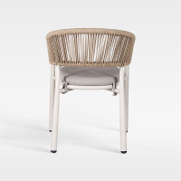 Luxury Woven Rope Premium Hotel Outdoor Patio Dining Chair With Cushion